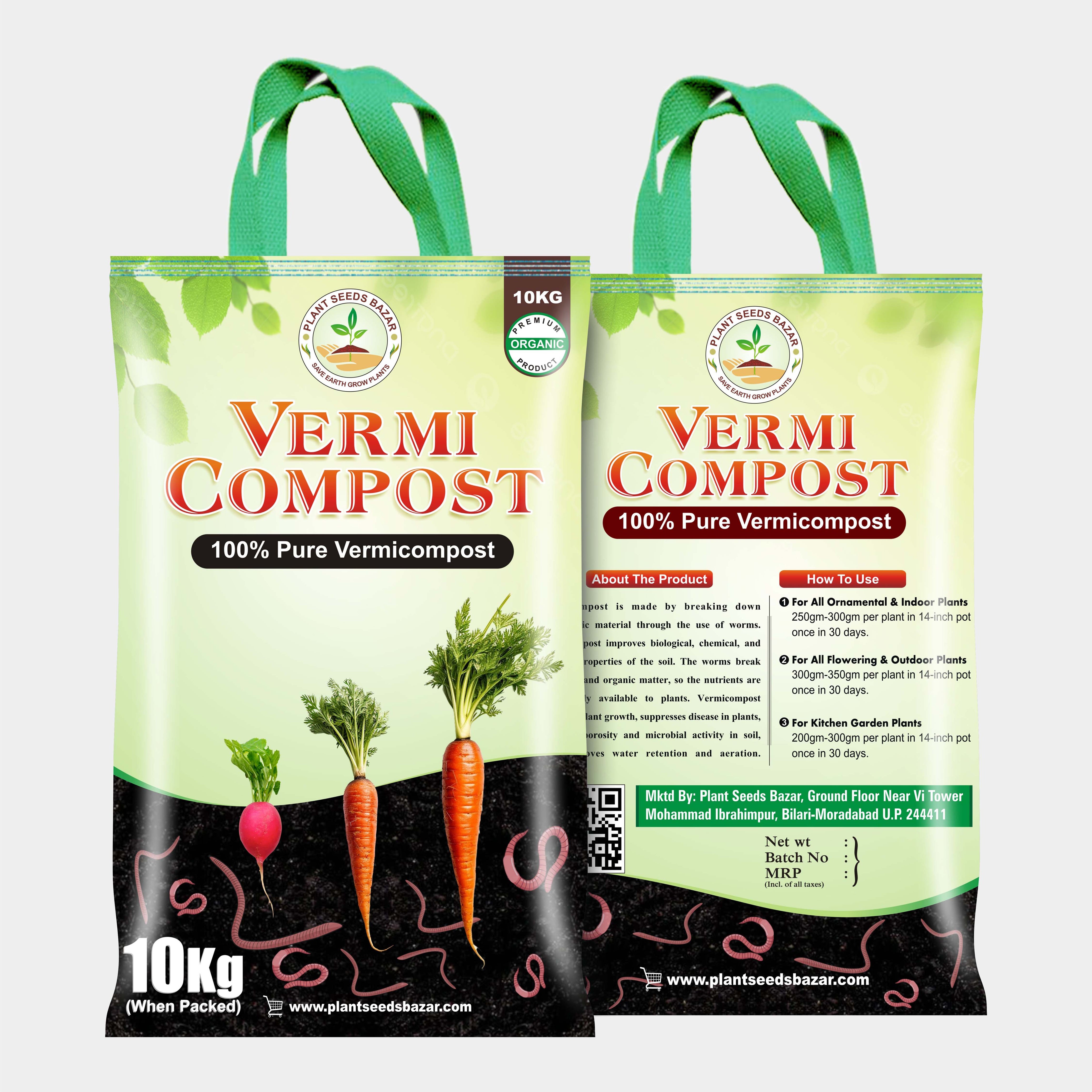 Organic Vermicompost Fertilizer Manure For Plants