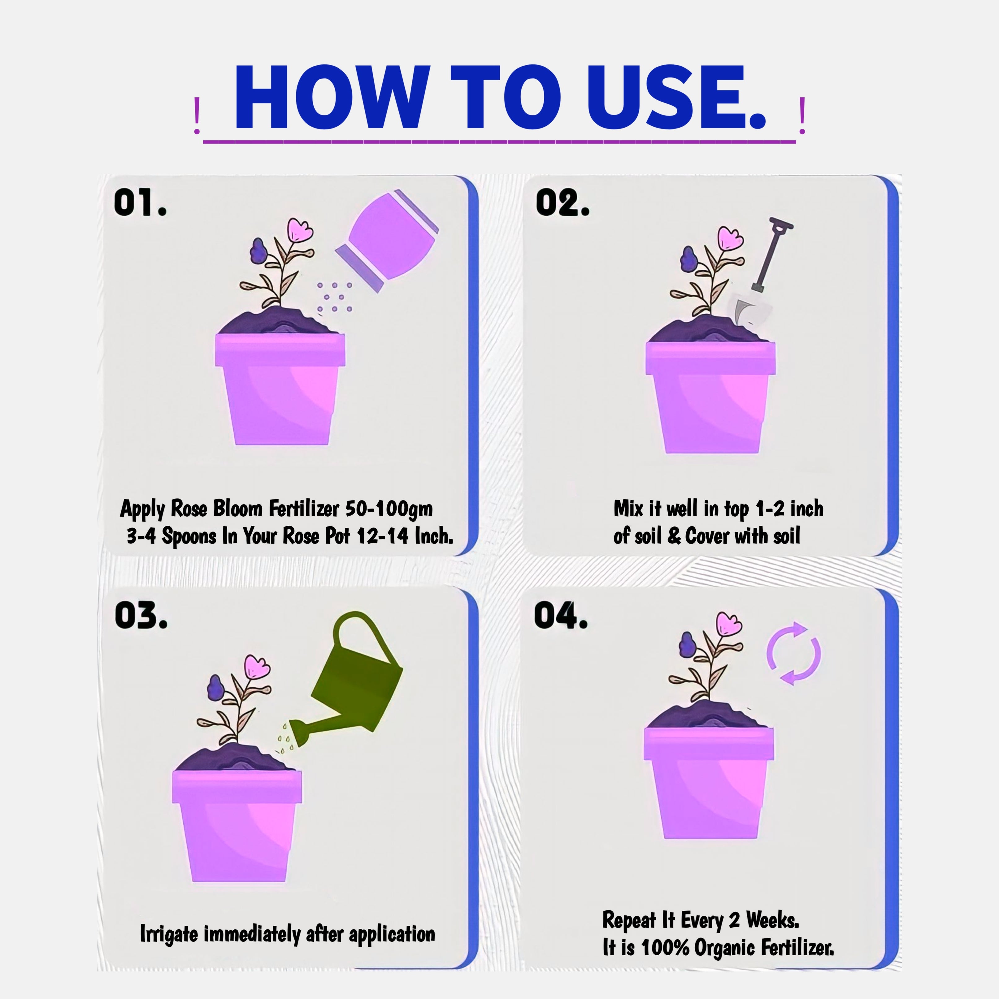 Rose Bloom Fertilizer - 1Kg Organic Rose Fertilizer For Rose Plant