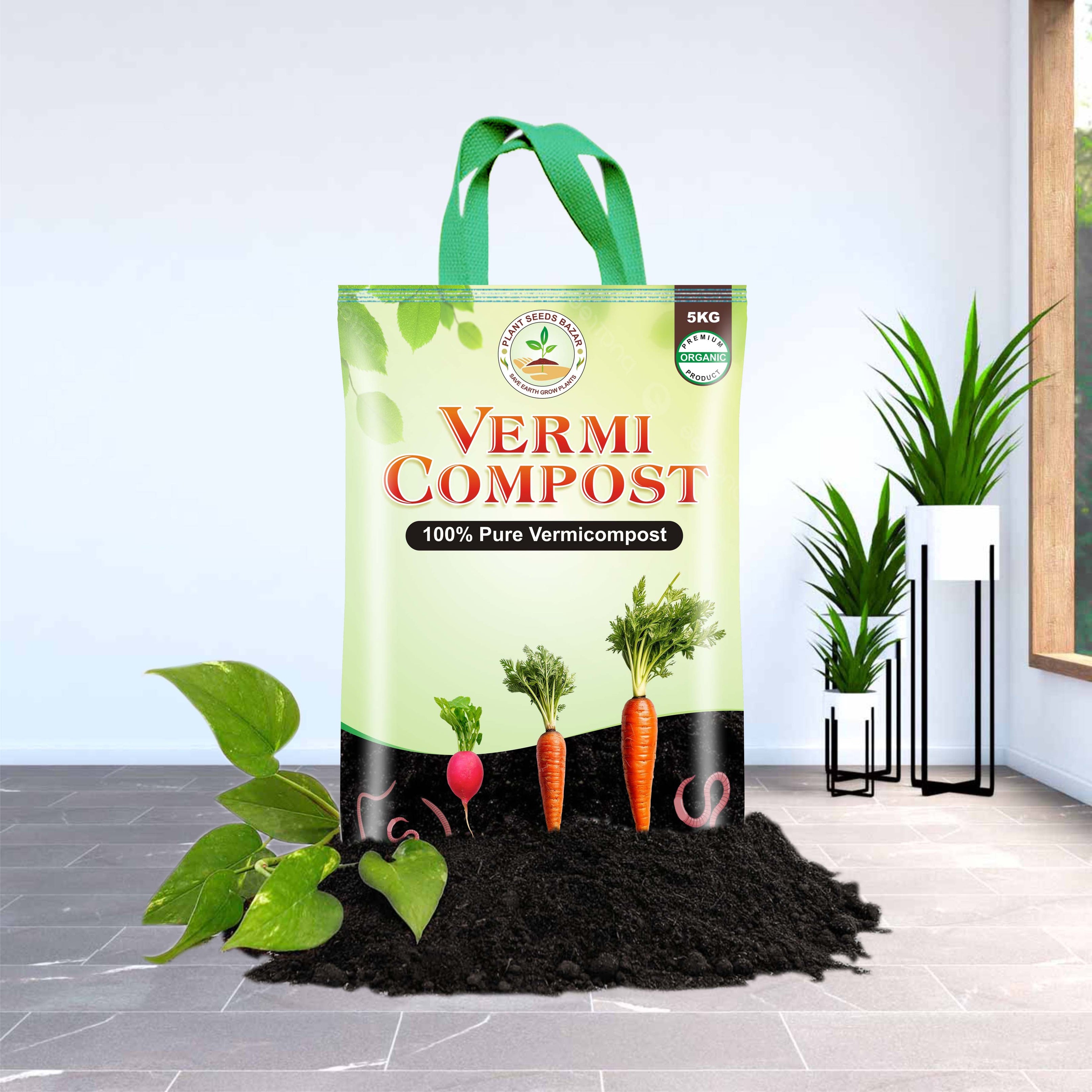 Organic Vermicompost Fertilizer Manure For Plants