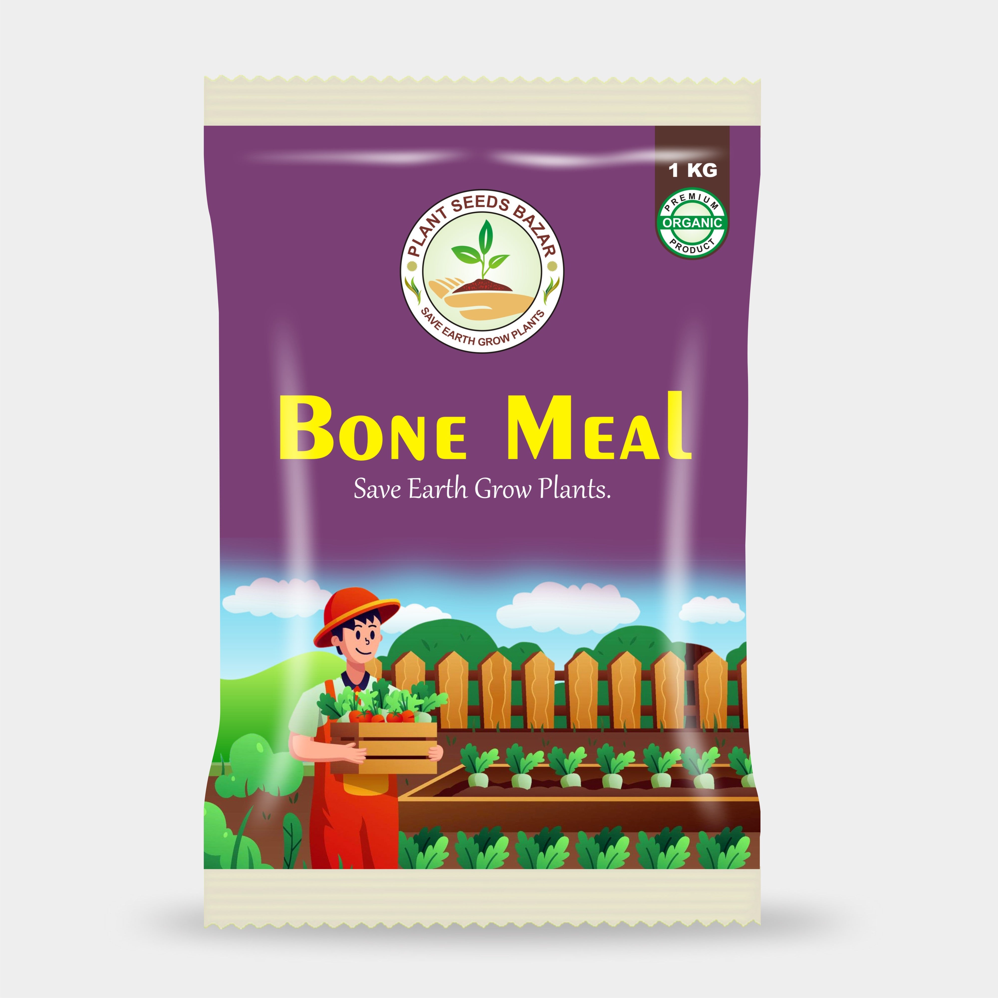 Organic Bone Meal Powder Fertilizer for Plants - 1 Kg