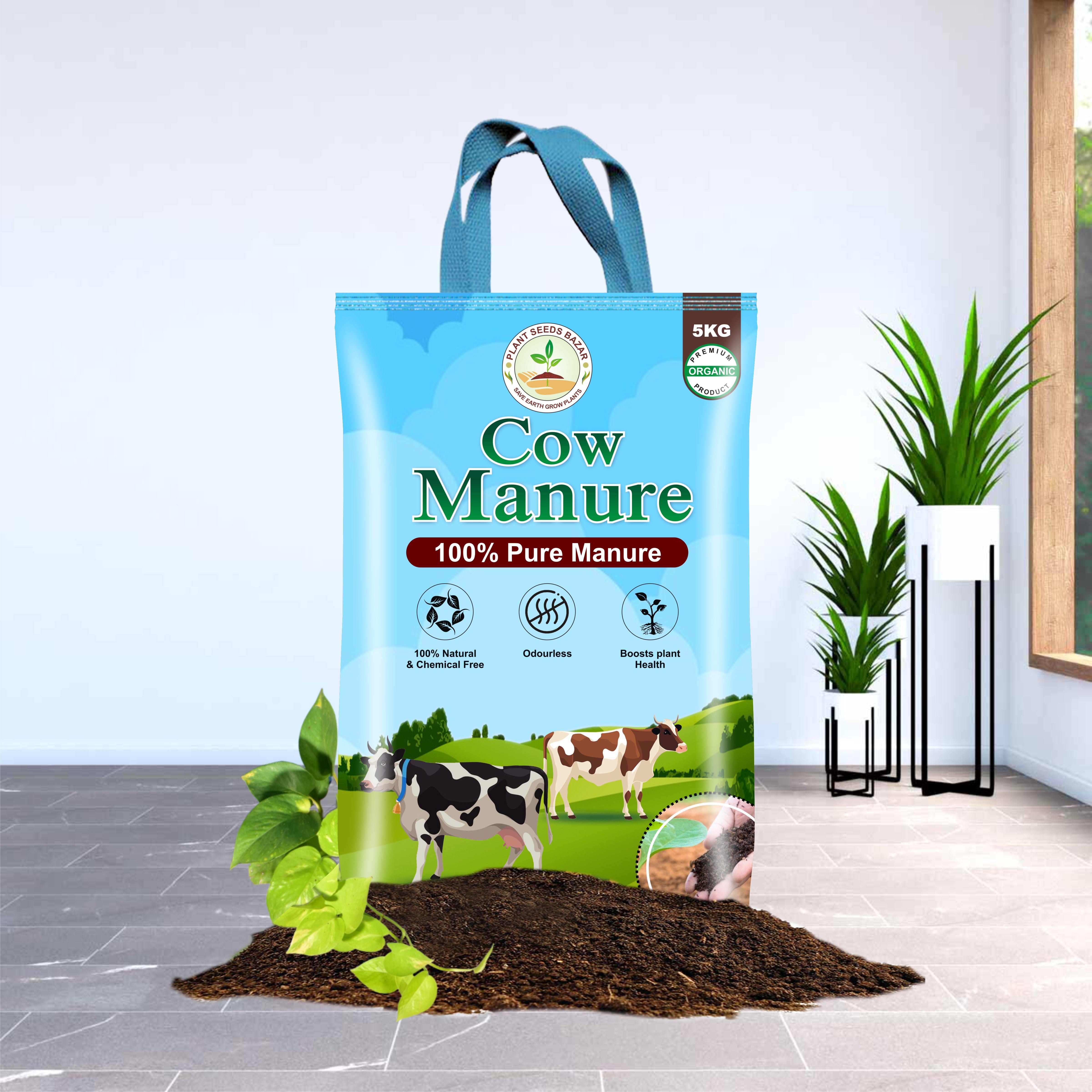 Cow Dung Manure Fertilizers for Plants & Home Gardening