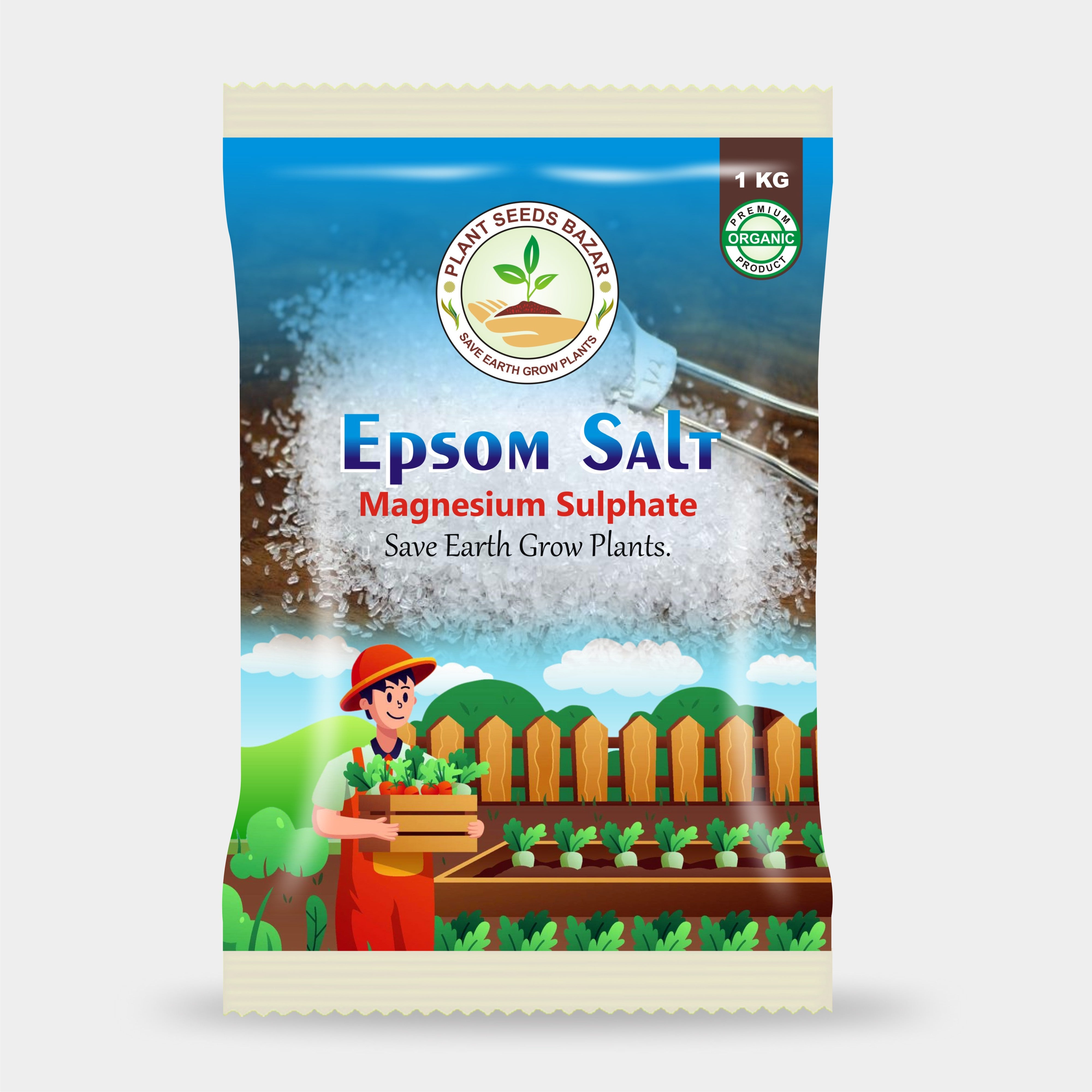 Epsom Salt for Plants Growth - Magnesium Sulphate Organic Fertilizer - 1 Kg
