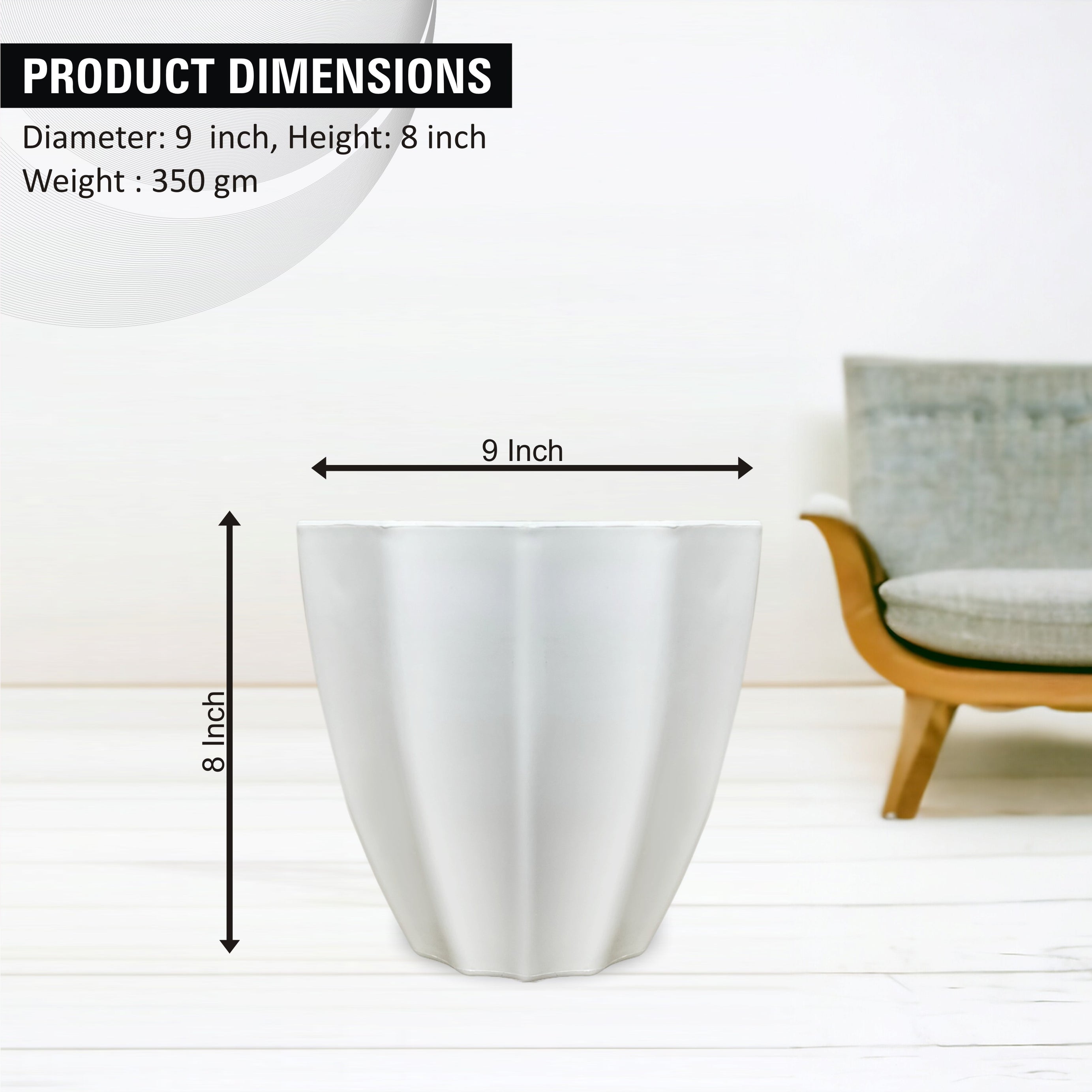 White Plastic Pot 10 Inch