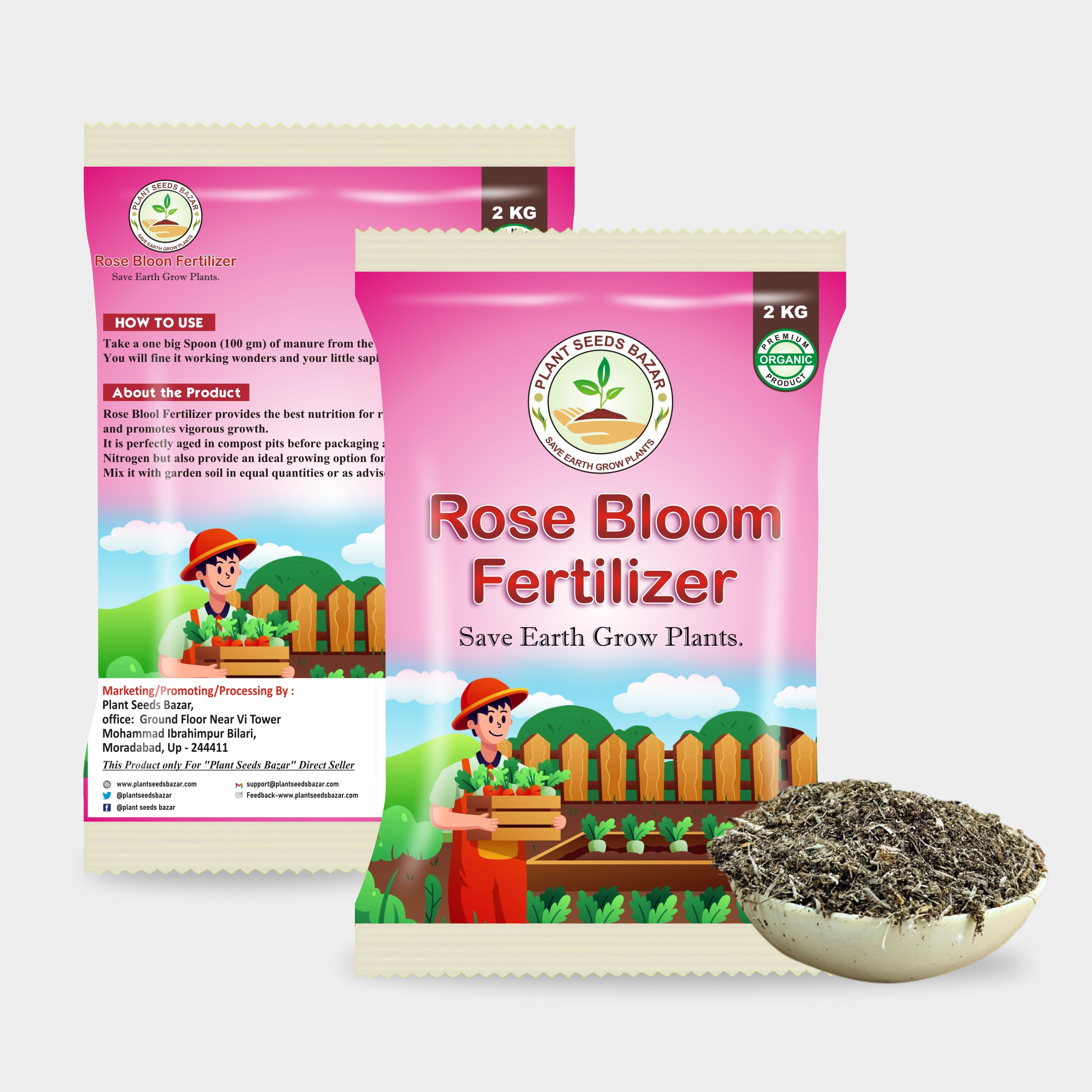 Rose Bloom Fertilizer - 1Kg Organic Rose Fertilizer For Rose Plant