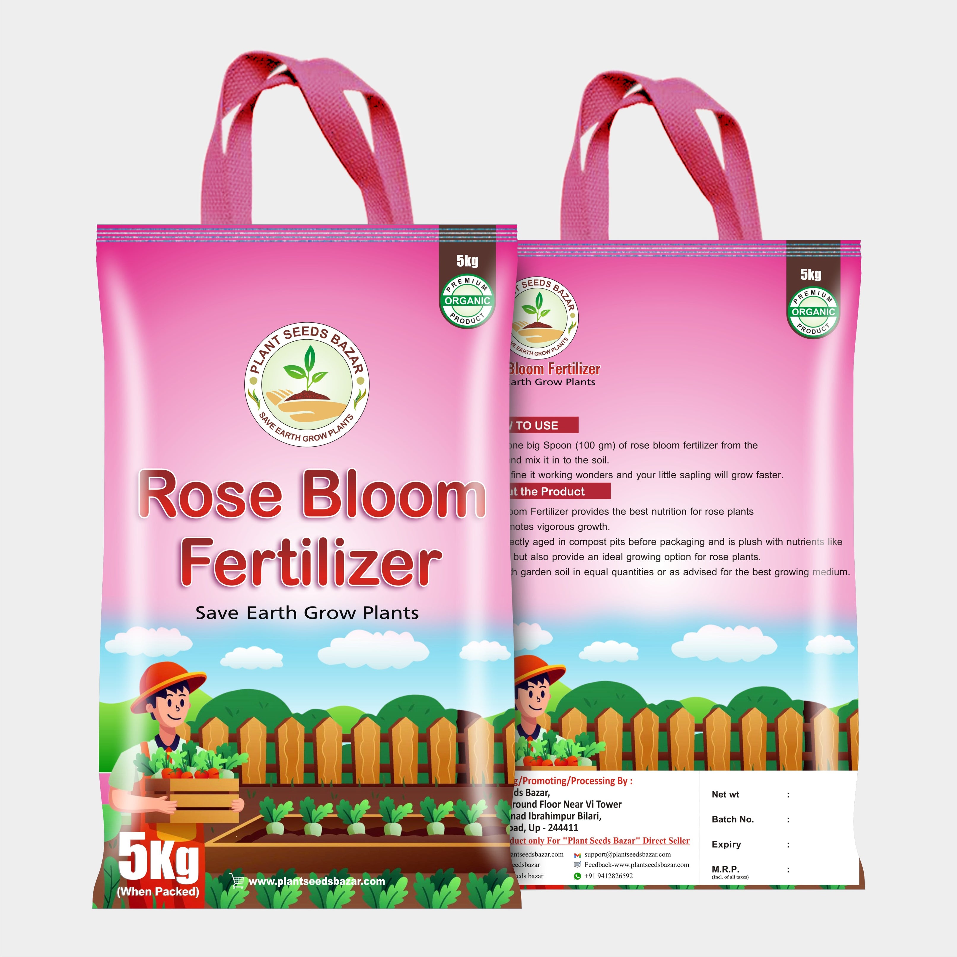 Rose Bloom Fertilizer - 1Kg Organic Rose Fertilizer For Rose Plant
