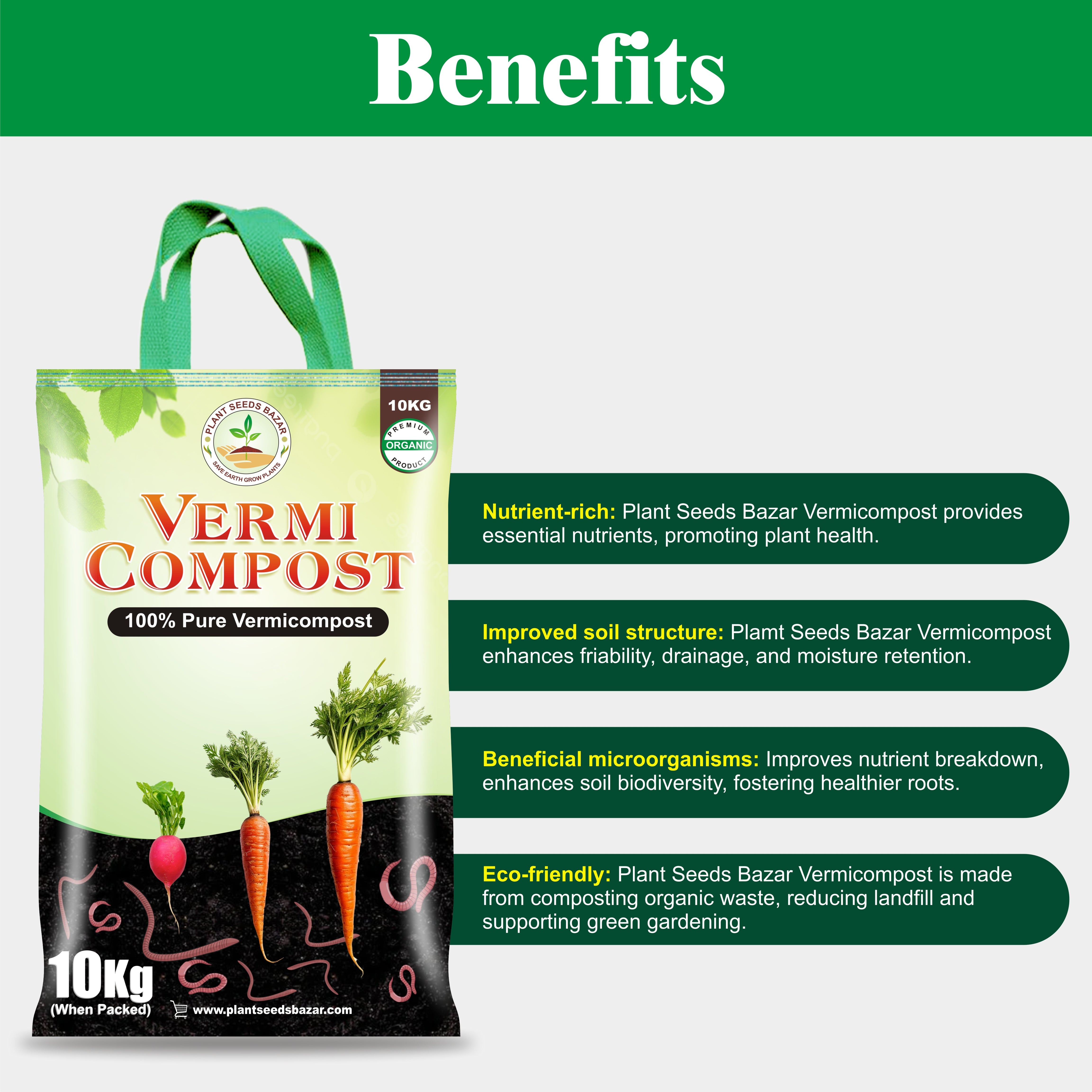 Organic Vermicompost Fertilizer Manure For Plants