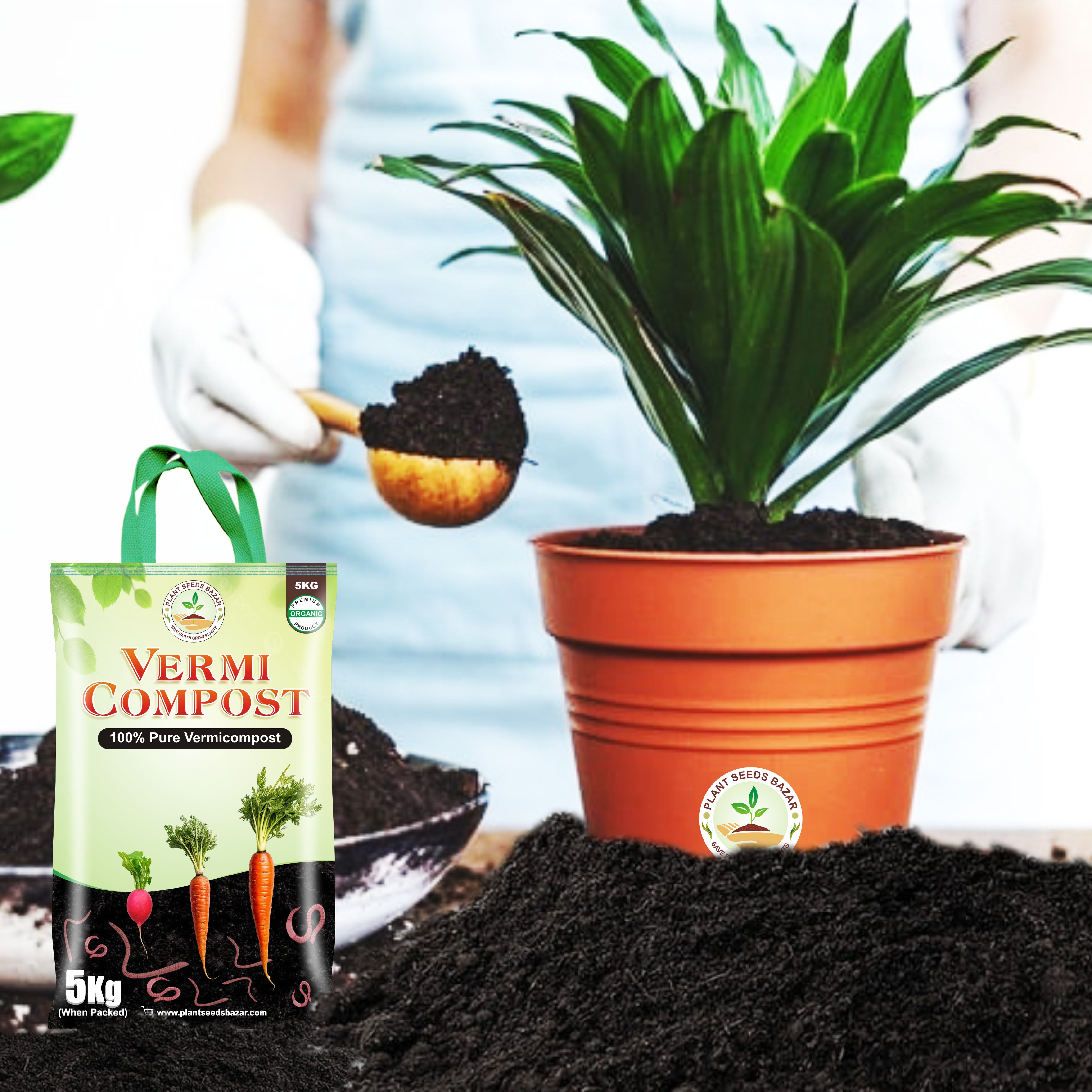 Organic Vermicompost Fertilizer Manure For Plants